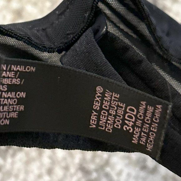 Victoria Secret Purple Satin and Black Lace Very Sexy Lined Demi Bra 34DD - Picture 4 of 5